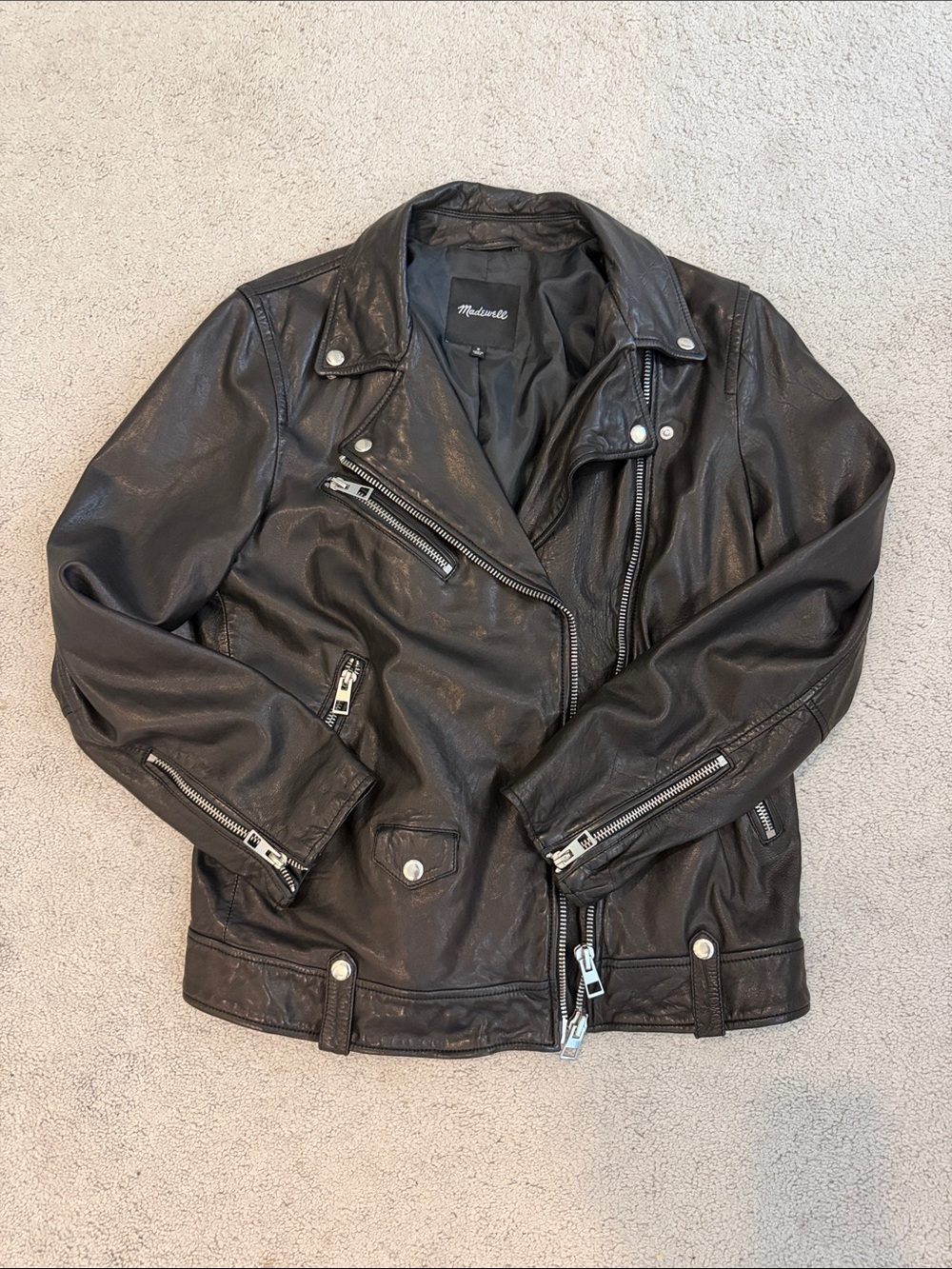 Madewell Oversized Leather Moto Jacket Medium